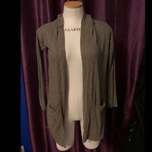 Tan Long Sleeve AE Hooded Cardigan